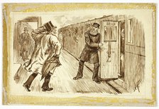 Man Catching Train, 1843-1891.  Creator: Charles Samuel Keene.