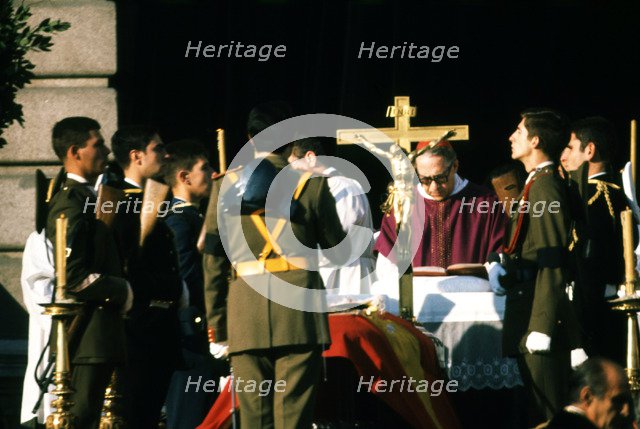 Burial of Francisco Franco Bahamonde, when the 'Misa  corpore in sepulto' at the Royal Palace in …
