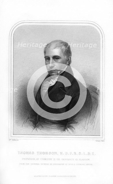 Thomas Thomson, Scottish chemist, (1870).Artist: William Holl