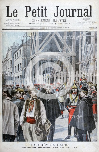 A strike in Paris, 1898. Artist: Henri Meyer