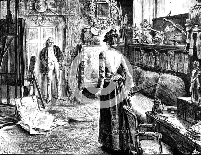 "Now, my lovely lady," he said,..."you have had your innings, and I am going to have mine", 1890. Creator: R. Taylor.