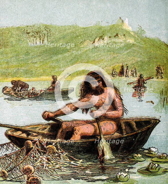 'An Ancient Briton In His Boat', (c1850). Artist: Unknown