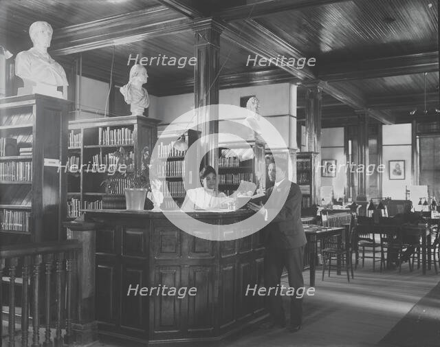 Library interior at Tuskegee Institute, 1906. Creator: Frances Benjamin Johnston.