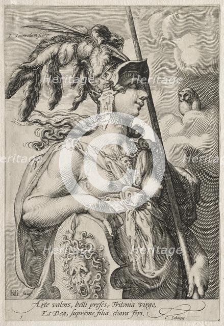Pallas Athena, c. 1595. Creator: Jan Saenredam (Dutch, 1565-1607).