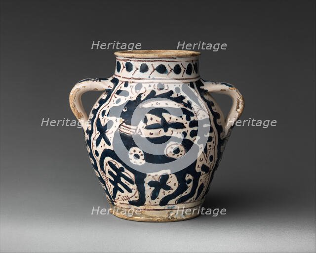 Two-Handled Jar with Stag, Italian, early 1400s. Creator: Unknown.