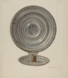 Tin Candle Sconce, c. 1940. Creator: Franklyn Syres.