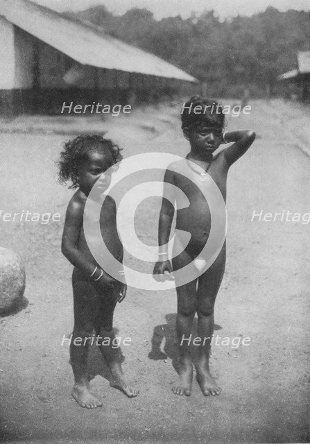 'Tamil Estate Children', c1890, (1910). Artist: Alfred William Amandus Plate.