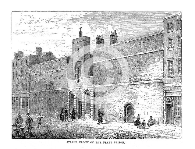 Street Front of the Fleet Prison, 1878. Artist: Unknown.