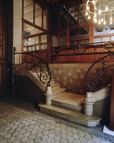 Staircase of the Thomas House in 293 Mallorca Street, Barcelona, ??conducted by Lluís Domenech i …