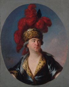 Portrait de Henri-Louis Lekain (1728-1778), dans le rôle de Gengis-Khan de "l'Orphelin de..., 1769. Creator: Simon Bernard Le Noir.