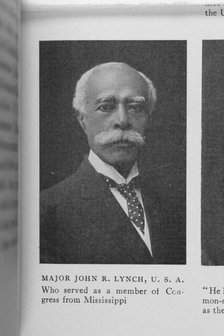 Major John R. Lynch, U.S.A. who served as a member of Congress from Mississippi, 1911. Creator: Unknown.