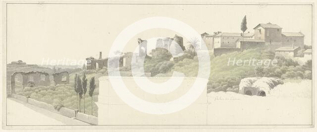 View of the Palatine Hill in Rome, with the Arch of Constantine, c.1809-c.1812. Creator: Josephus Augustus Knip.