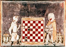 Game of Chess between a Crusader and a Saracen, 13th century. Artist: Unknown