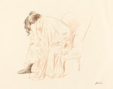 Seated Woman with Her Head Resting on Her Right Hand, 1897. Creator: Jean Louis Forain.