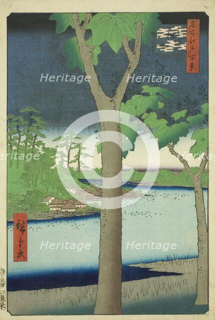 The Paulownia Grove at Akasaka (Akasaka Kiribatake), from the series "One Hundred..., 1856. Creator: Ando Hiroshige.