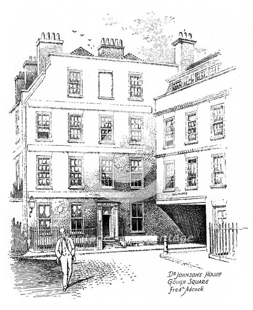 Dr Johnson's House, 17 Gough Square, London, 1912. Artist: Frederick Adcock