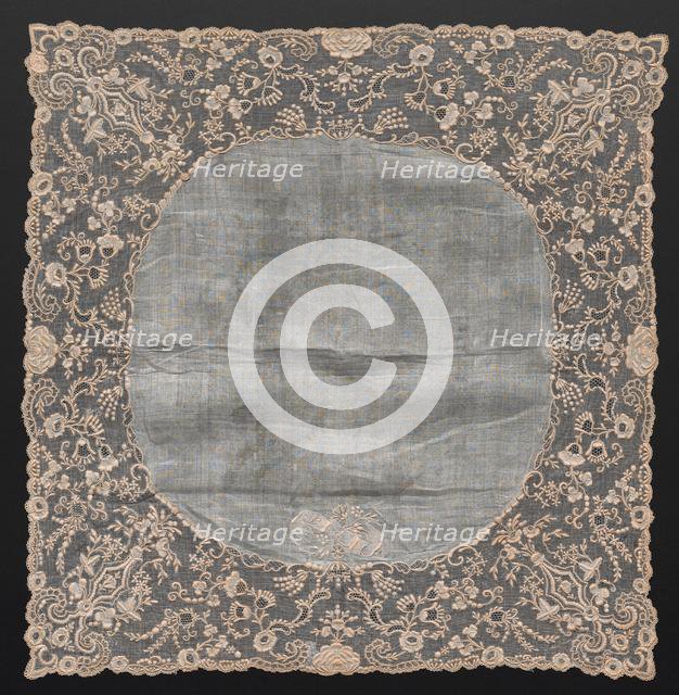 Handkerchief, early 1800s. Creator: Unknown.