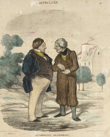 Actionnaires Californiens, 1850. Creator: Honore Daumier.