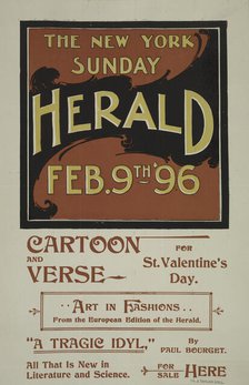The New York Sunday herald. Feb. 9th '96, c1893 - 1897. Creator: Unknown.