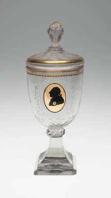 Covered Goblet with Silhouette Bust of King Frederich the Great, Germany, c. 1795. Creator: Unknown.