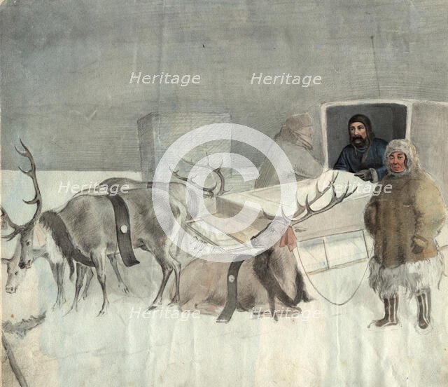 Stopover. From travel notes, 2nd half of 19th century. Creator: Mikhail Znamensky.