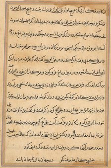 Page from Tales of a Parrot (Tuti-nama): text page, c. 1560. Creator: Unknown.