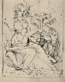 'Maiden with a Unicorn', c1478-1480 (1945). Artist: Leonardo da Vinci.
