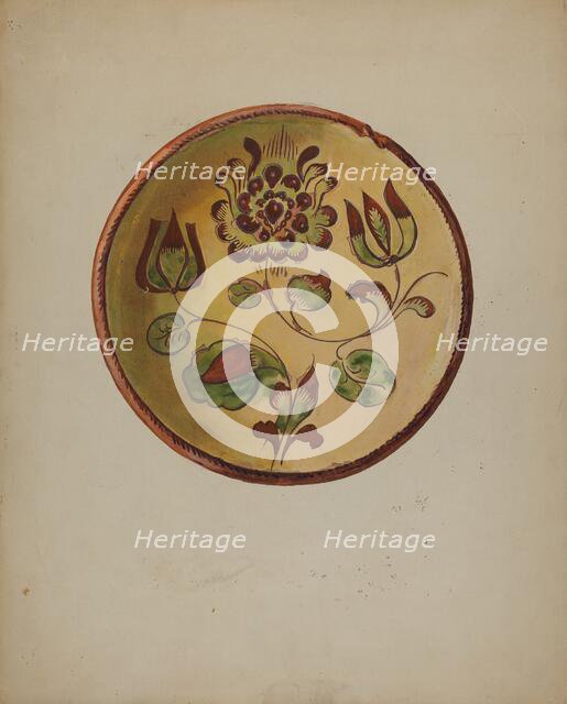 Pa. German Plate, c. 1936. Creator: Albert J. Levone.