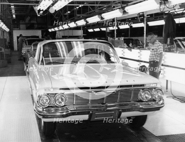 Chevrolet assembly line. Artist: Unknown