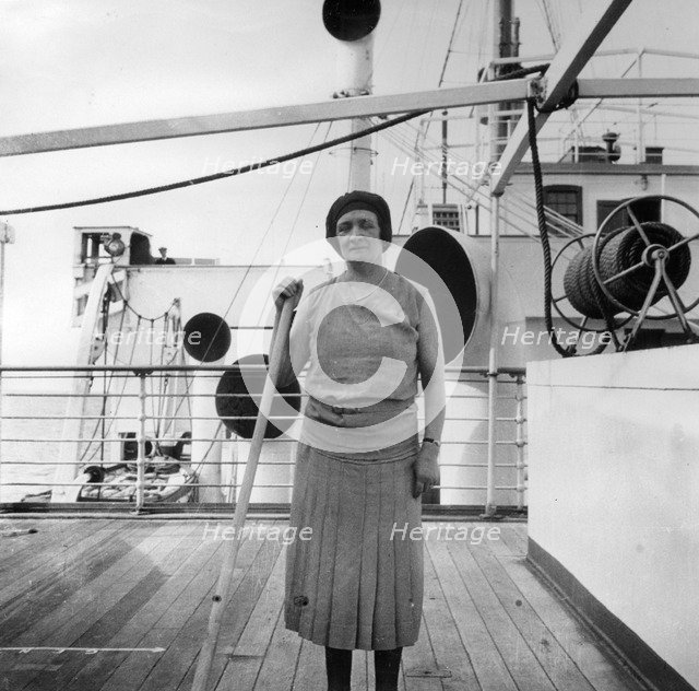 Playing shuffleboard on a Cunard Line cruise to the West Indies, January-March 1931. Artist: Unknown