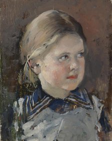 Head of a Girl, Study for the Family Portrait of Baron Magnus von Born, 1890. Creator: Gunnar Berndtson.