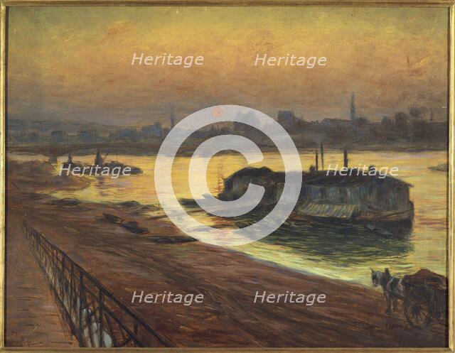 The Seine, at Pont de Grenelle, 15th and 16th arrondissements, between 1863 and 1905. Creator: Gaston Prunier.