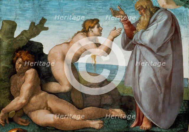 The Creation of Eve (Sistine Chapel ceiling in the Vatican), 1508-1512. Creator: Buonarroti, Michelangelo (1475-1564).