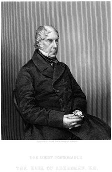 George Gordon, 4th Earl of Aberdeen (1784-1860), Scottish statesman, c1860. Creator: Daniel John Pound.