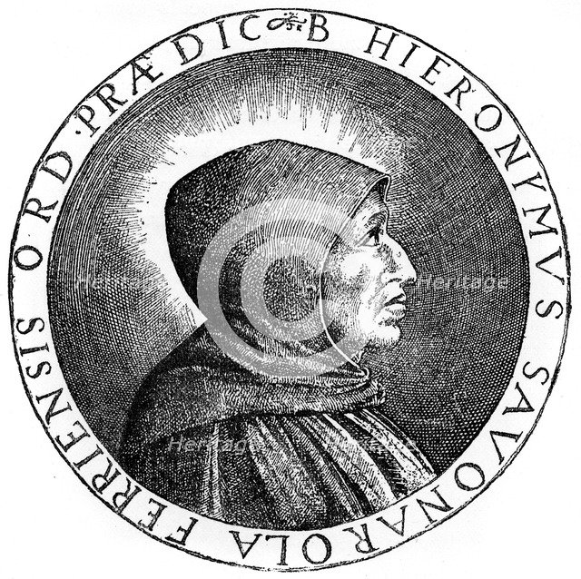 Girolamo Savonarola (1452-1498), Italian Dominican priest and leader of Florence, 1882. Artist: Unknown