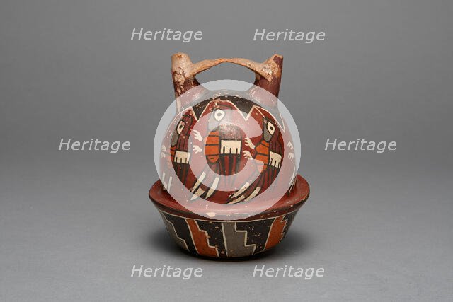 Bridge Vessel Depicting Birds, Possibly Hummingbirds, 180 B.C./A.D. 500. Creator: Unknown.