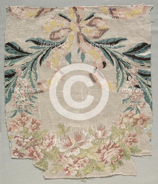 Silk Fragment, Part of Panel called "Le panier fleuri", 1770. Creator: Philippe de Lasalle (French, 1723-1805).