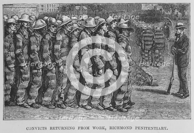 Convicts returning from work, Richmond penitentiary, 1882. Creator: Unknown.