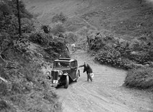 MG Magnette taking part in a motoring trial, late 1930s. Artist: Bill Brunell.