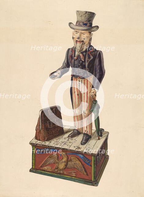 Toy Bank: Uncle Sam, c. 1937. Creator: Kurt Melzer.
