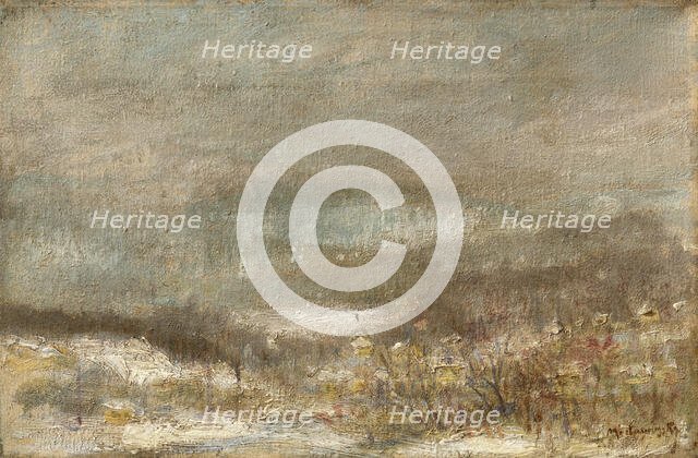 Winter Bleak Landscape, about 1900. Creator: Ladislav Mednyanszky.