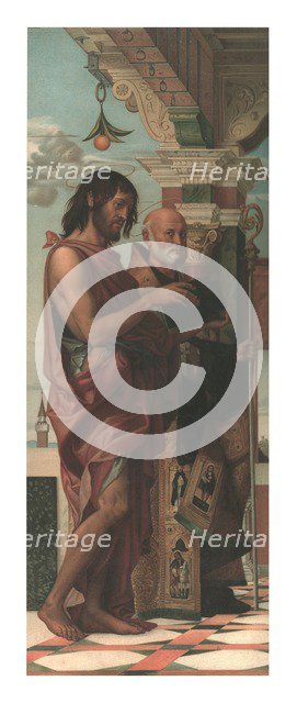 St. John the Baptist with St. Benedict, 1874. Creator: Storch & Kramer.