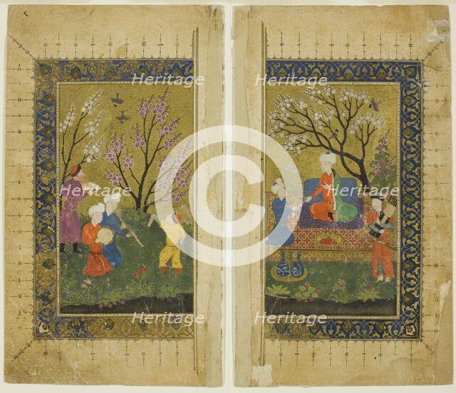 Garden Scene, Timurid dynasty (ca. 1370-1507), mid-15th century. Creator: Unknown.