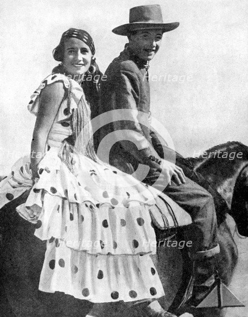 Dancers on their way to Seville, Spain, 1936. Artist: Fox