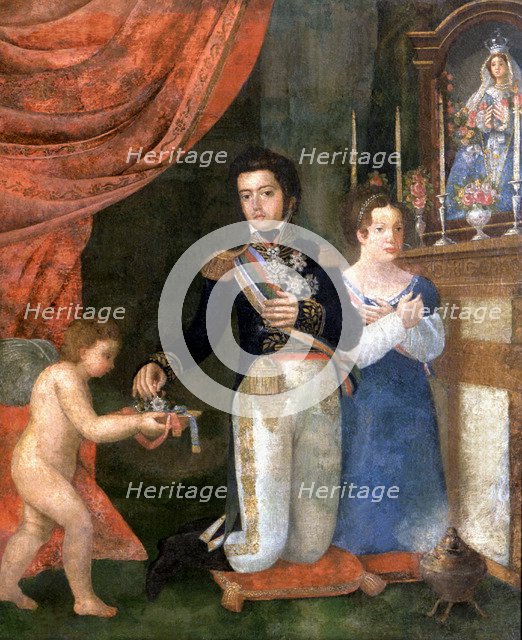 Pedro I and his wife Leopoldina (1798-1834) Emperor of Brazil.