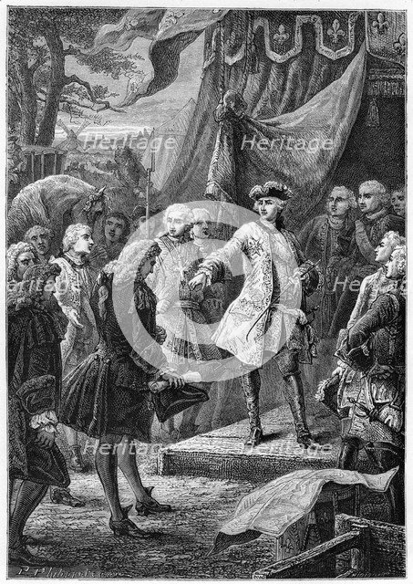 Louis XV, King of France and the Ambassador of Netherlands, (19th century). Artist: Unknown