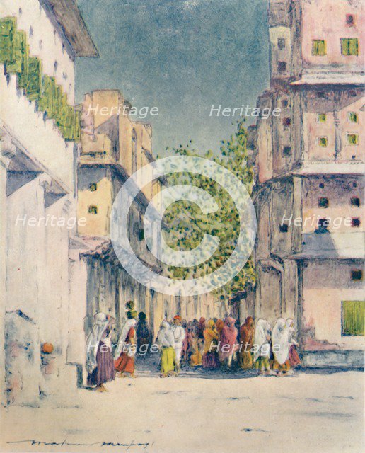 'Through the Streets of Delhi, 1905. Artist: Mortimer Luddington Menpes.