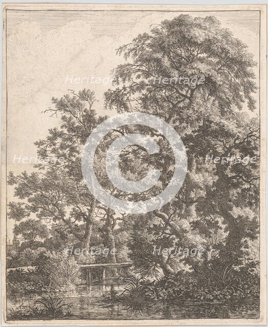 A Small Bridge over a Stream, 17th century. Creator: Anthonie Waterloo.