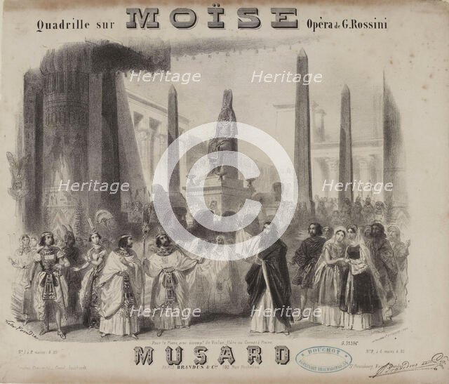 Cover of the score of the opera Moïse et Pharaon by Gioacchino Rossini . Creator: Coindre, Victor (1816-1896).