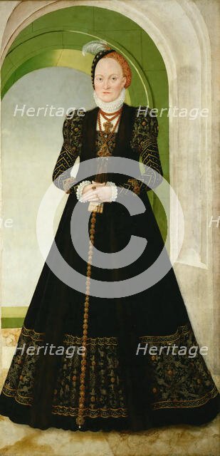 Anne of Denmark (1532-1585), Electress of Saxony, after 1565. Creator: Cranach, Lucas, the Younger (1515-1586).